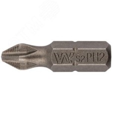 Биты 20 шт, сталь S2, с насечкой, ''Профи'' РН 2x25 мм