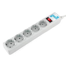 Фильтр-удлинитель Power Cube B 3.0 м 5 розеток (серый) 10А/2,2кВт/ Surge protector Power Cube B 3.0 m 5 outlets (gray) 10A / 2.2kW