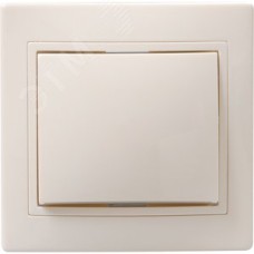 KVARTA Выключатель 1-клавишный кнопочный 10А ВСк10-1-0-ККм кремовый GENERICA
