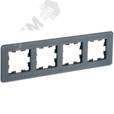 BRITE Рамка 4 поста РУ-4-2-Бр стекло графит RE IEK