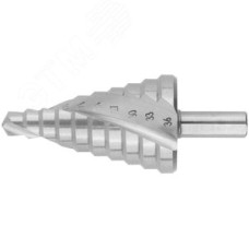 Сверло ступенчатое HSS по металлу, спиральный профиль, 10 ступеней, 9-36 мм