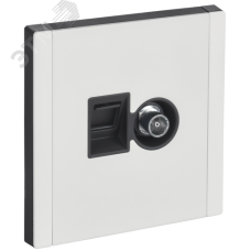 FORTE&PIANO Розетка двойная TV+RJ45 кат.5E FP236M металл белый IEK