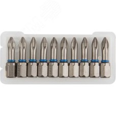 Биты ''ЭКСПЕРТ'' торсионные кованые, обточенные, хромомолибденовая сталь, тип хвостовика C 1/4'', PH1, 25мм, 10шт