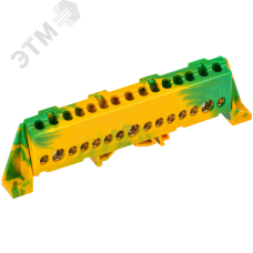 TEKFOR Шина PE земля в комбинированном DIN-изоляторе Стойка 8х12-15-ЖЗ IEK