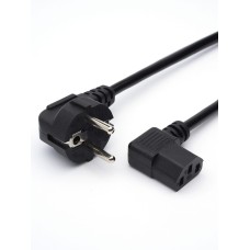 Кабель питания/ Кабель питания GoPower евровилка-C13 (f) 1.8м ПВХ 0.75 мм угловой черный (1/125)