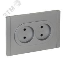 FORTE&PIANO Розетка 2-местная без заземления с защитными шторками безвинтовое крепление 10А FP525 сталь IEK
