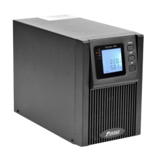 ИБП POWERMAN Online 1000, LCD, двойного преобразования, 1000ВА, 900Вт, 4 штуки IEC320 С13 с резервным питанием, USB, RS232, слот SNMP, разъем EPO, батарея 12В 9Ач 2 шт., 1 кабель для нагрузки C13/C14, 144 х 209 х 293 мм., 9.16кг./ UPS POWERMAN Online 1000