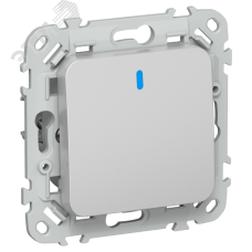 FLITE Выключатель 1-клавишный с индикацией 10А ВС11-1-1-ФлА алюминий IEK