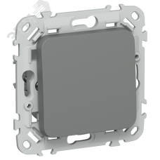 FLITE Выключатель 1-клавишный проходной 10А ВС61-1-0-ФлМА мокрый асфальт IEK