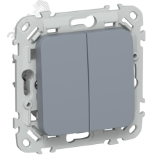 FLITE Выключатель 2-клавишный кнопочный проходной 10А ВС62-2-0-ФлМ маренго IEK