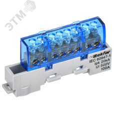 TEKFOR Шина N ноль изолированная на универсальном держателе 6х9-8-С IEK