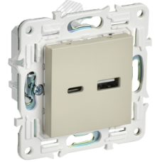 SKANDY Розетка USB A+C 3,1А SK-R14B бежевый IEK