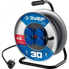 Удлинитель силовой на стальной катушке КГ-325, КГ, 3 x 2.5 мм2, 30 м, 4000 Вт, IP44, Профессионал