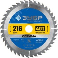 Диск пильный по дереву Оптима 216X30мм 40Т