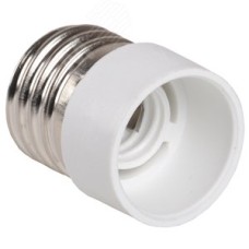 Переходник ПР27-14-К02 пластик, Е27-Е14, белый, индивидуальный пакет