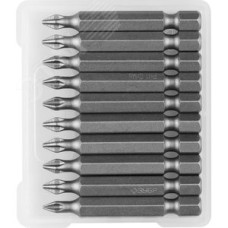 Биты ''Мастер'' кованые, хромомолибденовая сталь, тип хвостовика E 1/4'', PH1, 50мм, 10шт