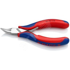 Плоскогубцы захватные для электроники плоскокруглые губки голова под 45° L-115 мм 2-компонентные рукоятки блистер