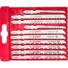 Набор ''ЭКСПЕРТ'' Полотна для эл/лобзика, Cr-V, по дереву, T-хвост., пласт. бокс, 10шт