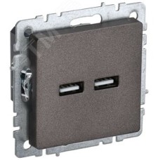 BRITE Розетка USB A+A 5В 3,1А РЮ10-1-БрТБ темная бронза