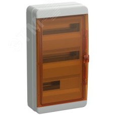 Корпус пластиковый навесной на 36 модулей КМПн-36 IP65 TEKFOR оранжевая прозрачная дверь