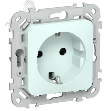 FLITE Розетка с заземлением без защитных шторок безвинтовое крепление 16А РС11-1-ФлХЛ холодный лед IEK