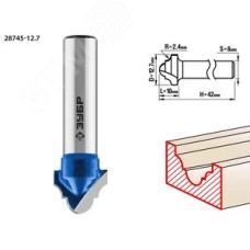 Фреза пазовая фасонная №6 12.7x10мм, радиус 2,4мм