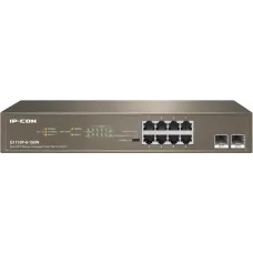 Неуправляемый PoE коммутатор с 8 Гигабитными портами PoE и 2 SFP портами.