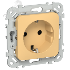 FLITE Розетка с заземлением с защитными шторками 16А РСш11-0-ФлЗ золотарник IEK