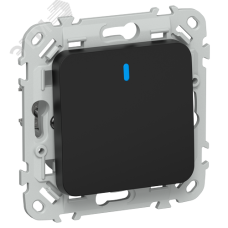 FLITE Выключатель 1-клавишный с индикацией 10А ВС11-1-1-ФлЧ черный IEK