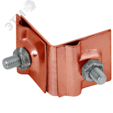 Держатель проводника круглого 6-10 мм для фальца угловой h 40 мм медь