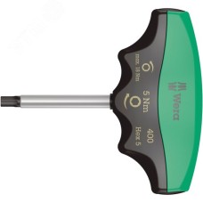 Индикатор крутящего момента с Т-образной рукояткой под внутренний шестигранник 400 Hex с фиксированным моментом затяжки с защитой от вмешательства в настройки 5X5.0 Нм