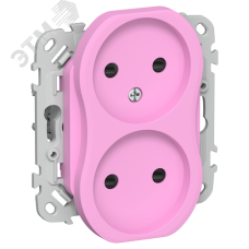 FLITE Розетка 2-местная без заземления с защитными шторками 10А РСш02-0-ФлПр пурпурный IEK