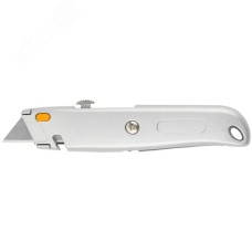 Нож для напольных покрытий серый, металлический корпус, кассета 4 лезвия