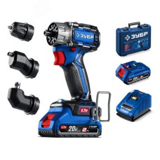 Дрель-шуруповерт, бесщеточная модульная КОМПАКТ Комби 2, 20 В, 50 Н·м, 2 АКБ LMS 2 А·ч, кейс, ПРОФЕССИОНАЛ