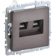 BRITE Розетка компьютерная двойная RJ45 кат.6 РК11-2-БрТБ темная бронза IEK