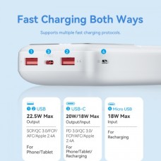 Power Bank Vention 20000mAh(M/C-A/A)22.5W Черный с LED Дисплеем