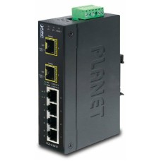 коммутатор/ PLANET IP30 Industrial 4-Port 10/100/1000T + 2-Port 100/1000X SFP Gigabit Switch (-40 to 75 degree C)