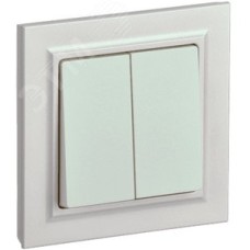 BRITE Выключатель двухклавишный 10А в сборе ВСР10-2-0-БрЖ жемчуг IEK