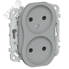 FLITE Розетка 2-местная без заземления с защитными шторками 10А РСш02-0-ФлС серый IEK
