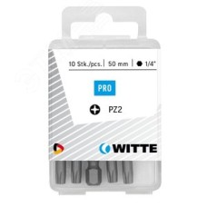 Бита PZ3x50 мм 1/4'' E6.3 Industrial пластик.уп. 10 шт.