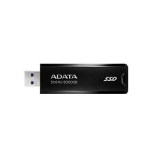 Твердотельный накопитель/ ADATA External SSD SC610, 2000GB, Type-A, USB 3.2 Gen2, R/W 550/500 MB/s, 67x24x10mm, Black (5 лет)