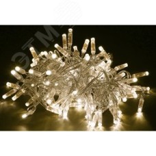 Гирлянда нить 10 м 100 светодиодов теплый белый свет IP44 прозрачный шнур 3 м 230 В контроллер 8 сцен LIGHTING