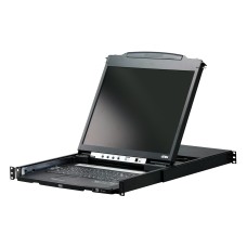 Kонсоль управления, для KVM-переключателей, электрон., 19", SVGA+KBD+MOUSE PS/2 USB, с KVM шнуром USB 1.8м, LCD Kран 19", лат./рус.Kлав., (выход на вторую конс 1280x1024 75Hz DDC2BKрепление DUAL RAIL доп.порт USB A-типа Female)/ATEN/ DUAL RAIL L