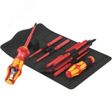 Набор сменных отвёрток-насадок диэлектрических с двумя рукоятками-держателями Набор Kraftform Kompakt Turbo i Imperial 1 16 предметов комплектация: 1x 827 T i Kraftform Turbo Рукоятка-держатель 9X125 мм 1x 817 VDE Kraftform Рукоятка-держатель