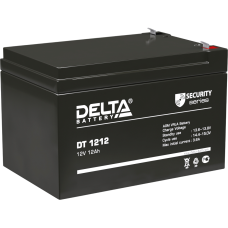 Батарея DELTA серия DT, DT 1212, напряжение 12В, емкость 12Ач (разряд 20 часов),  макс. ток разряда (5 сек.) 165А, макс. ток заряда 3.6А, свинцово-кислотная типа AGM, клеммы F2, ДxШxВ 151х98х94мм., вес 3.6кг., срок службы 5 лет./ Battery DELTA series DT, 