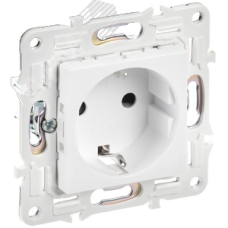 SKANDY Розетка с заземлением с защитными шторками 16А безвинтовое крепление SK-R06W арктический белый IEK