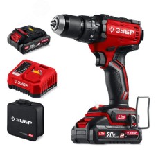 Дрель-шуруповерт бесщеточная, ударная 20 В, 65 Н·м, 2 АКБ LMS 2 А·ч, сумка
