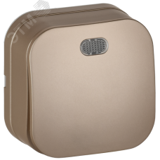 GLORY Выключатель 1-клавишный для открытой установки с индикацией 10А ВС20-1-1-ХШм шампань матовый IEK