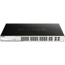 Коммутатор/ DGS-1210-28MP/FL Managed L2 Switch 24x1000Base-T PoE, 4xCombo 1000Base-T/SFP, PoE Budget 370W, Surge 6KV, CLI