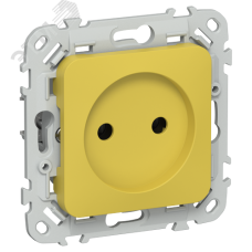 FLITE Розетка без заземления без защитных шторок безвинтовое крепление 10А РС01-1-ФлЖК желтый карри IEK